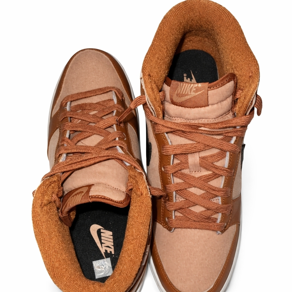 Nike Dunk Mid Men’s Size 10.5 Brown Tan Black Sneaker - Picture 3 of 5